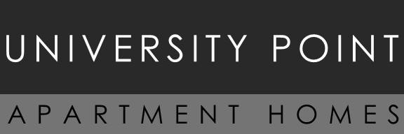 A sign that says University Point Apartment Homes.